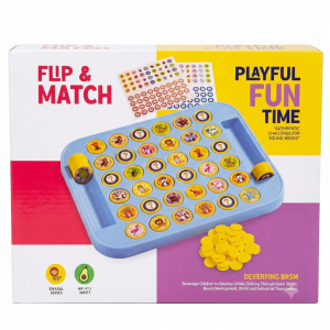 Memory Chess Flip & Match Game for Kids & Adults – Montessori Matching Board Game with Animal & Fruit Tokens, Brain Development & Memory Exercise STEM Toy for All Ages (3+)