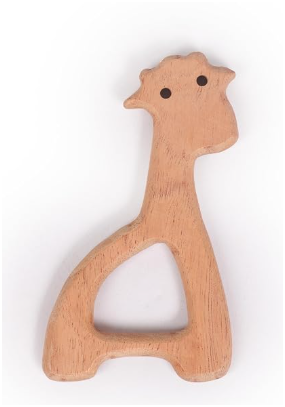 Wooden Giraffe Neem Teether | Natural Neem Wood Baby Teether | 1 Piece | Baby Teething Toy - Image 5