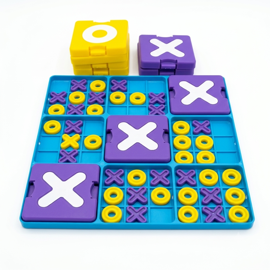 Ultimate Tic Tac Toe Board Game – Advanced Strategy Game with 81 Tokens & 10 Trays | Family Board Game for Kids 8+ & Adults | Brain Development, Travel & Party Game | 2–4 Players - Image 3