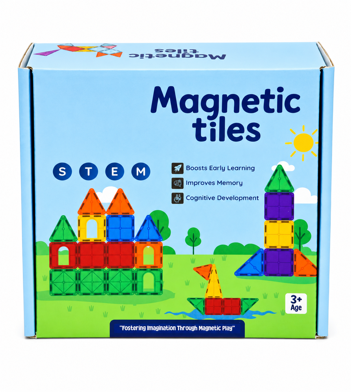 Magnetic Tiles Building Blocks Set – 26 Pieces | STEM & STEAM Educational Construction Toy for Kids | Creative Learning & Imagination Development | Multicolor Magnetic Blocks | Age 3+