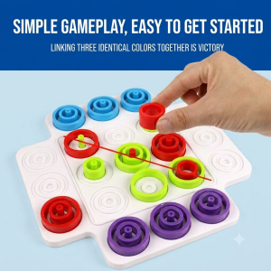 Twintaz Trio Challenge Strategy Board Game – 3D Ring Tic Tac Toe with 36 Color Rings | Brain Teaser Logic Game | Family Party Game for Kids & Adults | 2–4 Players