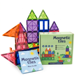 Magnetic Tiles Building Blocks Set – 32 Pieces | STEM & STEAM Educational Construction Toy for Kids | Creative Learning & Imagination Development | Multicolor Magnetic Blocks | Age 3+