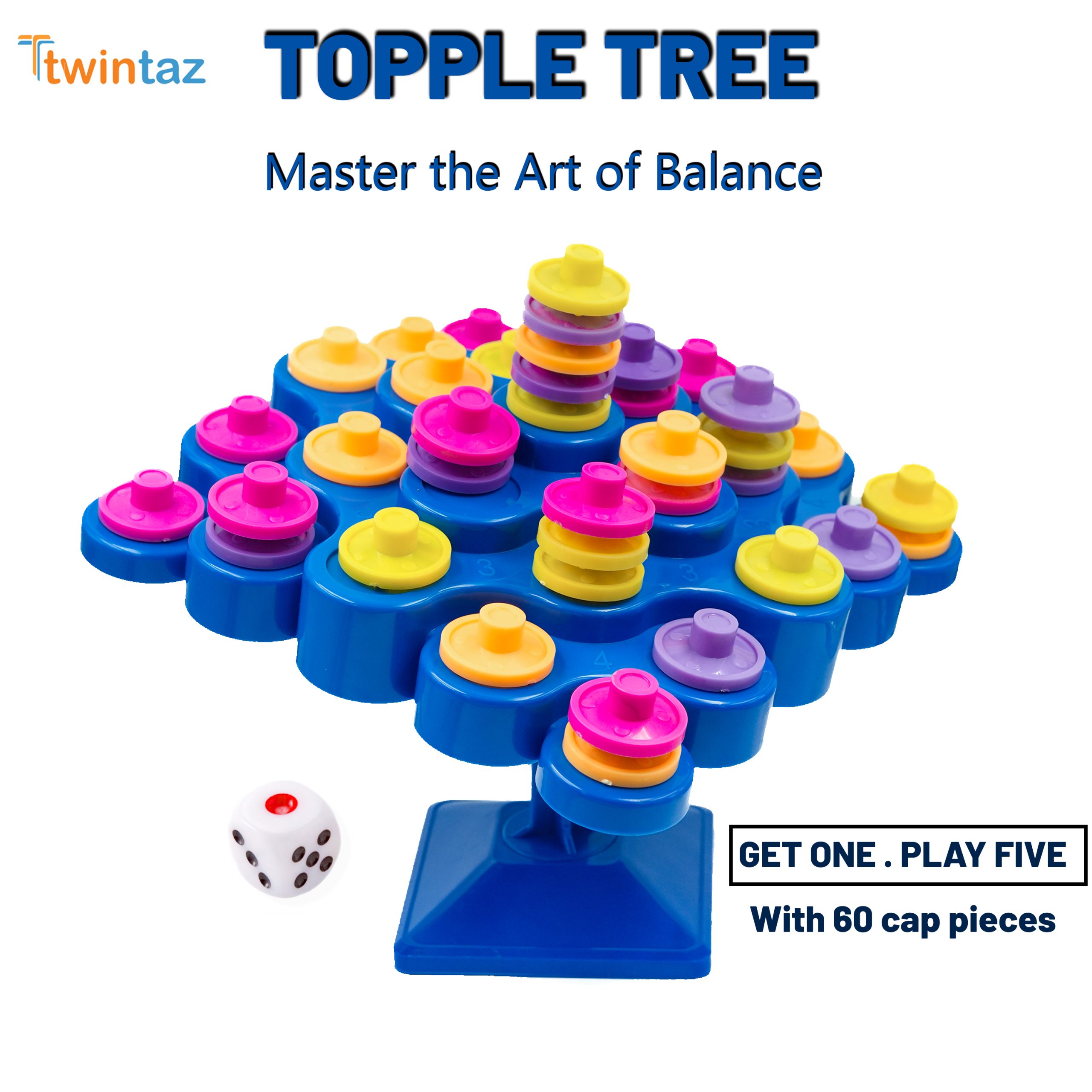 Twintaz Topple Master – 5-in-1 Skill Game with 60 Coins | Strategy & Balancing Game for Kids | Family Board Game | Activity Toy & Gift Set | 2–4 Players | Age 6+ - Image 7