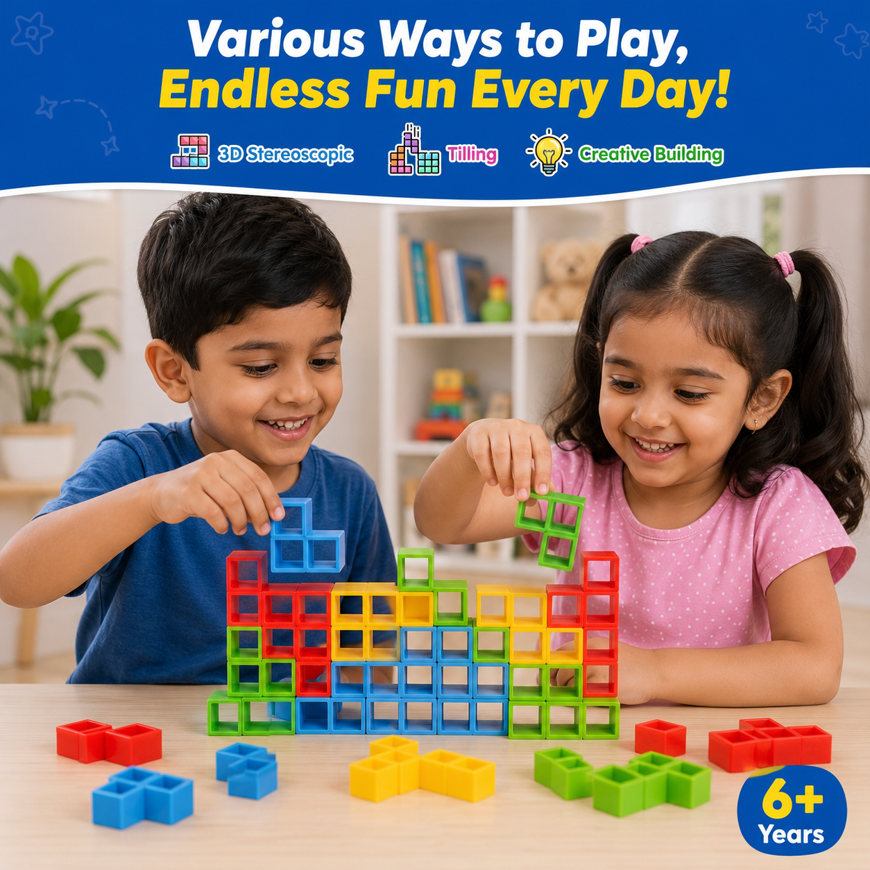 Twintaz Tetra Tower Balance Game – 16 Colorful Stacking Blocks with Tower Stand | Educational Balance Building Game | Family Party Game for Kids & Adults | Montessori STEM Toy | 2–5 Players - Image 2