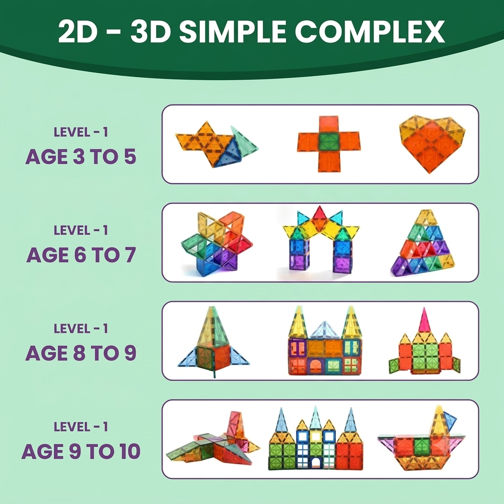 Magnetic Tiles Building Blocks Set – 32 Pieces | STEM & STEAM Educational Construction Toy for Kids | Creative Learning & Imagination Development | Multicolor Magnetic Blocks | Age 3+ - Image 4