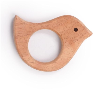 Wooden Sparrow Neem Teether | Natural Neem Wood Baby Teether | 1 Piece | Teething Toy - Image 5