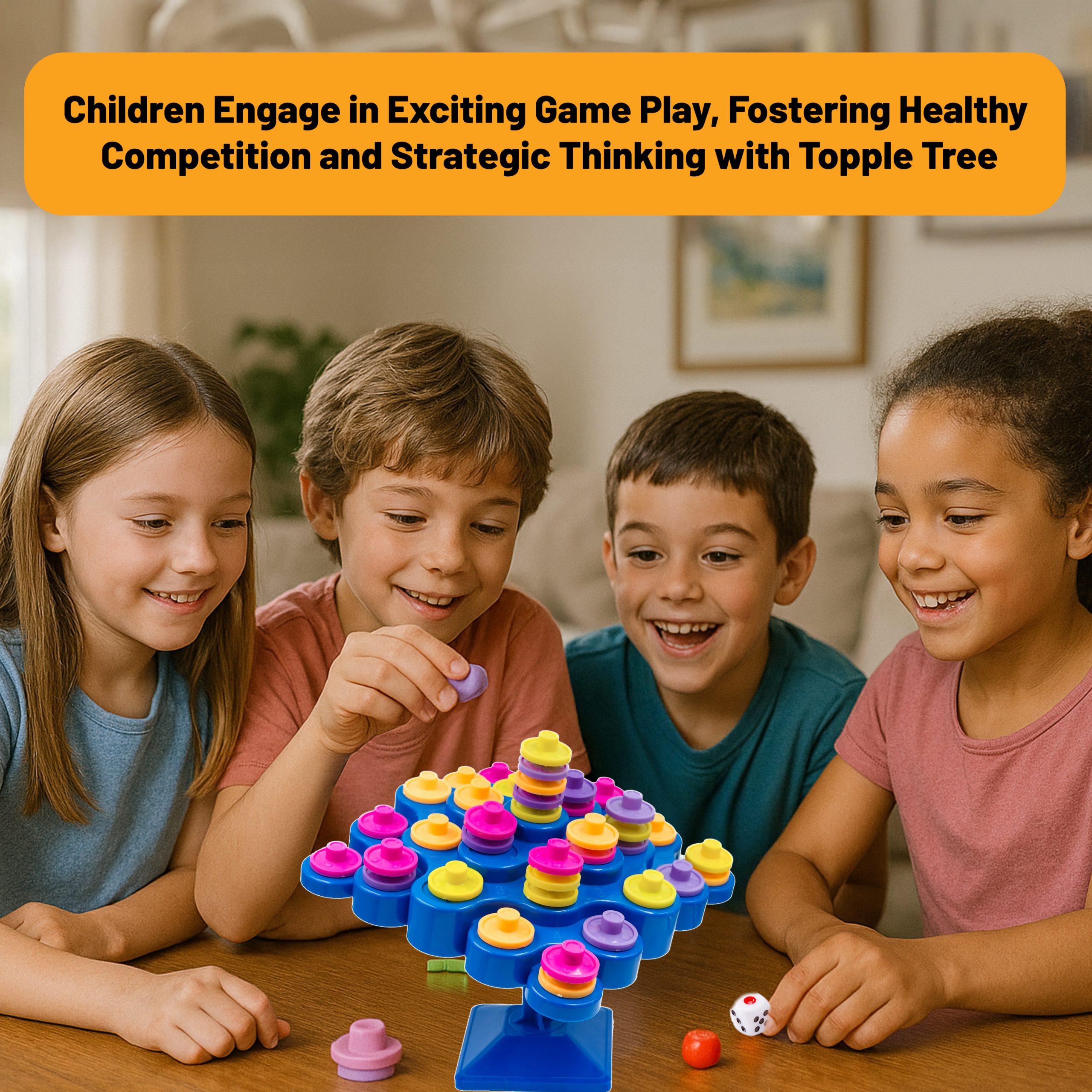 Twintaz Topple Master – 5-in-1 Skill Game with 60 Coins | Strategy & Balancing Game for Kids | Family Board Game | Activity Toy & Gift Set | 2–4 Players | Age 6+ - Image 2