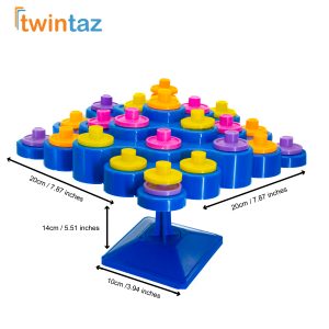 Twintaz Topple Master – 5-in-1 Skill Game with 60 Coins | Strategy & Balancing Game for Kids | Family Board Game | Activity Toy & Gift Set | 2–4 Players | Age 6+