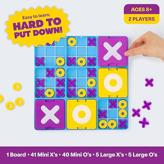 Ultimate Tic Tac Toe Board Game – Advanced Strategy Game with 81 Tokens & 10 Trays | Family Board Game for Kids 8+ & Adults | Brain Development, Travel & Party Game | 2–4 Players - Image 4
