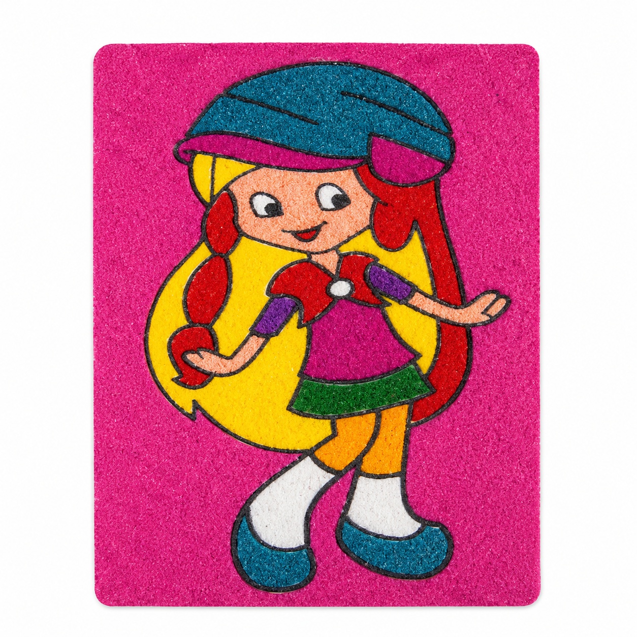 TWINTAZ Sand Painting Kit for Kids and adults | 3 Pre-Printed Sand Art Boards – Best Friends , Magic Swing and Pretty Doll Girl Theme | 9 Vibrant Coloured Sand Packets | Easy Peel & Stick Creative Art Activity | Fine Motor Skills & Creativity Toy for Kids 3+ - Image 6